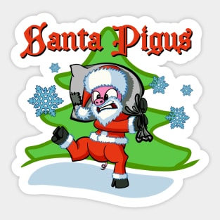 Santa Piggus (red) Sticker